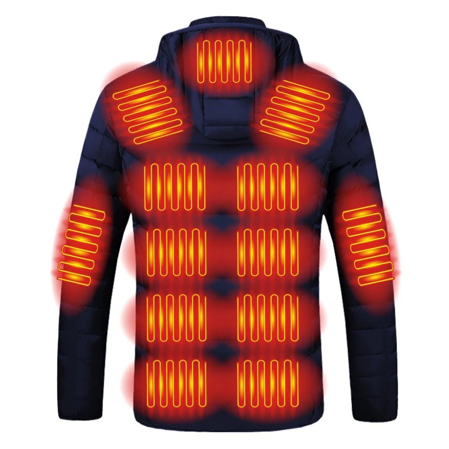 Winter Clearance 2024! Heated Jacket for Men Women, Electric Heating Coat, 19 Heating Zones, Long Sleeve Hooded Zip Winter Heated Vest Windproof Outerwear(Battery Not Included)